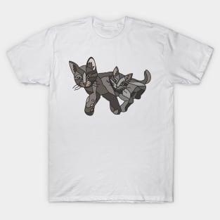 Two Black Cats Relaxing T-Shirt